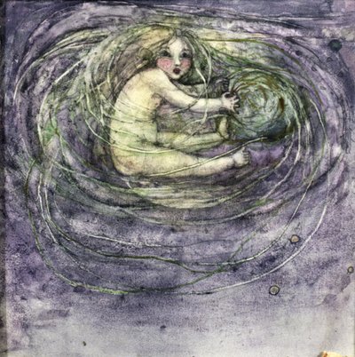 Niño en un cuenco de rosas de Frances McNair